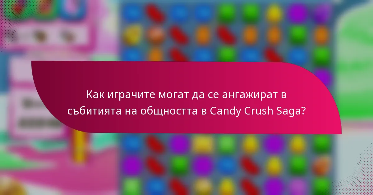 Как играчите могат да се ангажират в събитията на общността в Candy Crush Saga?