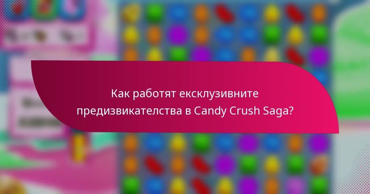 Как работят ексклузивните предизвикателства в Candy Crush Saga?