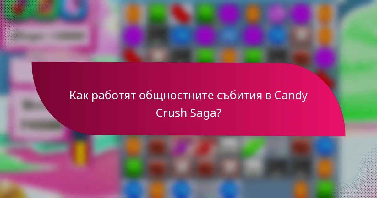 Как работят общностните събития в Candy Crush Saga?