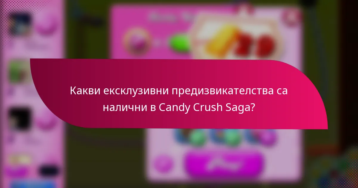Какви ексклузивни предизвикателства са налични в Candy Crush Saga?
