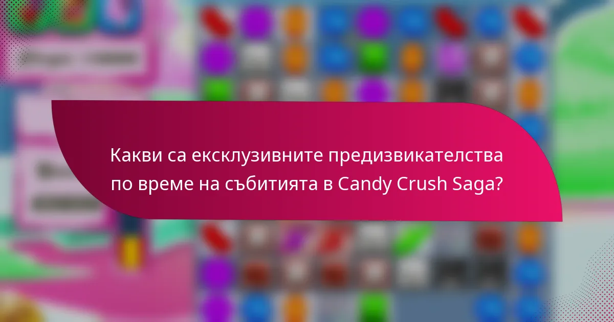 Какви са ексклузивните предизвикателства по време на събитията в Candy Crush Saga?