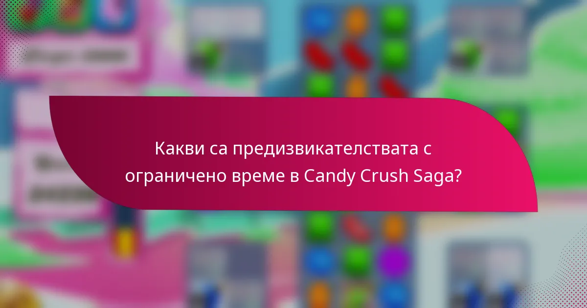 Какви са предизвикателствата с ограничено време в Candy Crush Saga?