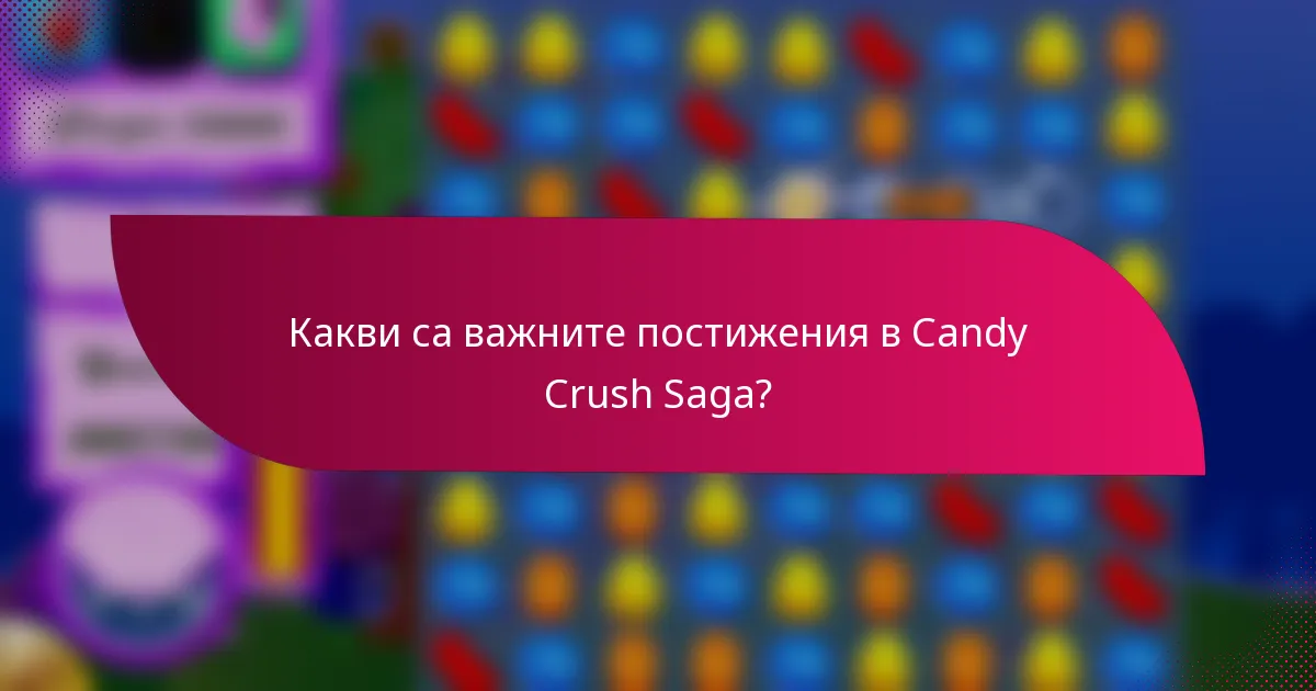 Какви са важните постижения в Candy Crush Saga?